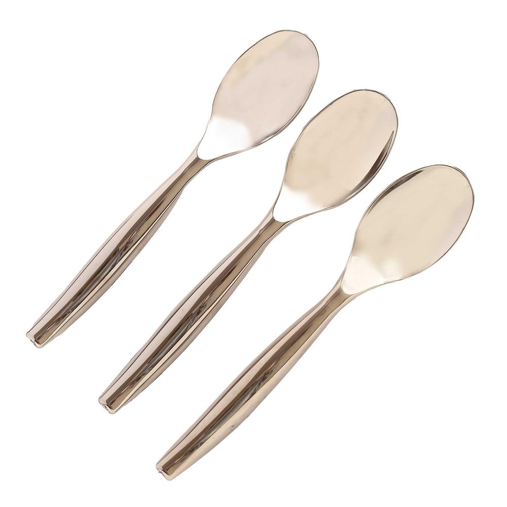 10 Silver Disposable Heavy Duty Plastic Serving Spoons Party Events Reception Catering Tableware Decorations Supplies
