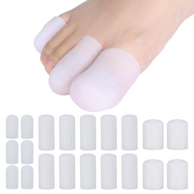 20Pcs Gel Toe Protectors - Durable Silicone Toe Caps, Toe Cushion Guard Cover for Women Men, Relieve Ingrown Toenails, Hammer Toes, Corns, Blisters, Callus, 6S + 10M + 4L