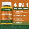 2 Pack Vegan 100MG Iron Supplement Gummies for Women & Men - with Vitamin C, A, B for Adults & Kids - Energy Support for Iron Deficiency, Anemia - Pineapple Flavor (120 Ct) view 2