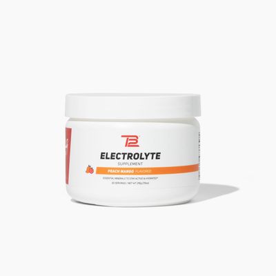 TB12 Electrolyte Powder Peach Mango Mineral-Rich Electrolyte Powder for Fast Hydration by Tom Brady - Natural, Low Sugar, Vegan, Gluten-Free, Easy to Mix - 30 Servings (1 Jar)