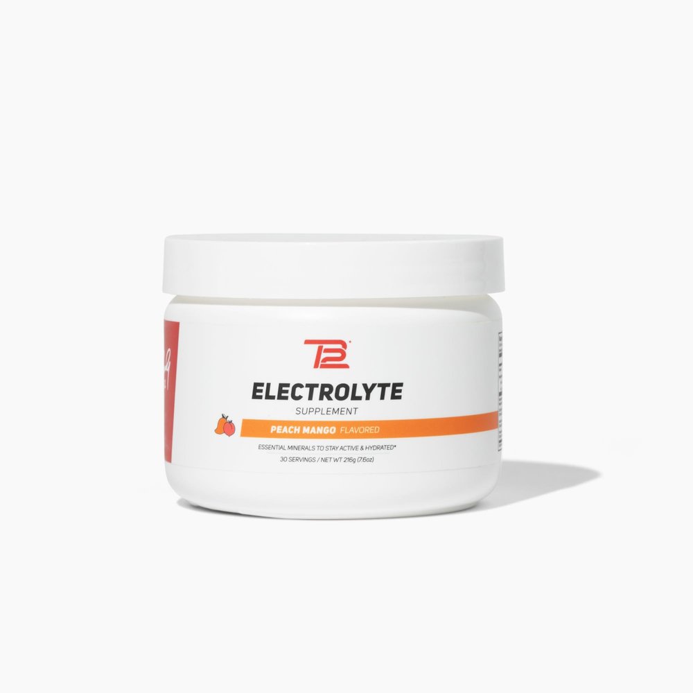 TB12 Electrolyte Powder Peach Mango Mineral-Rich Electrolyte Powder for Fast Hydration by Tom Brady - Natural, Low Sugar, Vegan, Gluten-Free, Easy to Mix - 30 Servings (1 Jar)