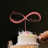 GiftGlee Personalized Wedding Cake Toppers Your Own Anniversary Infinity Symbol With Couple Name Cake Topper, Gold Cake Topper, Personalized Wedding Infinity Symbol With Date cake toppers, Style 5 view 2