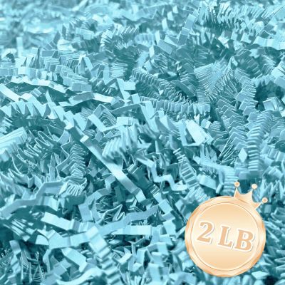 2 LB Sky Blue Crinkle Cut Paper Shred Filler Great for Gift Wrapping, Sky Blue Basket Fillers, Birthday, Gift Wrapping, Anniversary, Halloween Thanksgiving Christmas Party Decor Filling Supplies