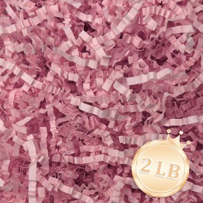 Zankubom 2 LB Pink Crinkle Cut Paper Shred Filler Great for Gift Wrapping, Basket Fillers, Birthday, Gift Wrapping, Anniversary, Valentine's Day Christmas Party Decor Filling Supplies
