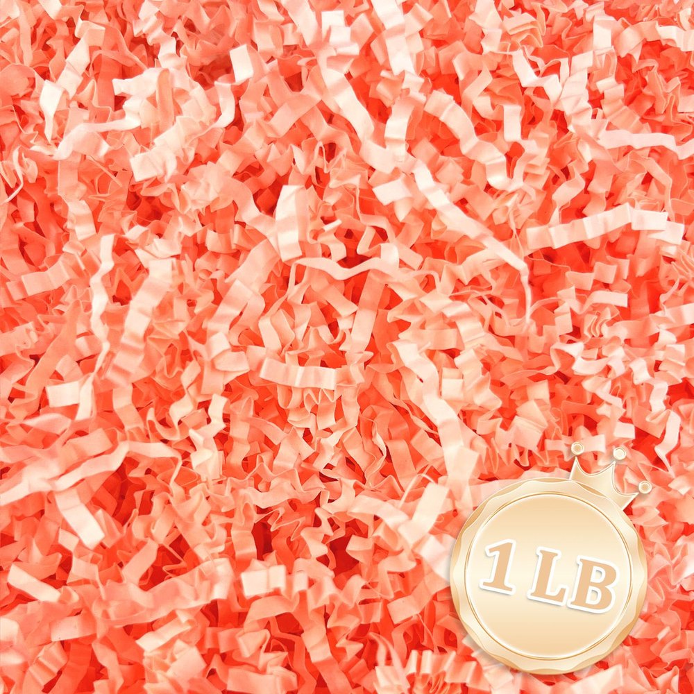 1 LB Fluorescent Pink Crinkle Cut Paper Shred Filler Great for Gift Wrapping, Fluorescent Pink Basket Fillers, Birthday, Gift Wrapping, Halloween Valentine's Day Christmas Party Decor Filling Supplies