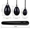 KAKAYE 4PCS Natural Black Obsidian Yoni Egg Set Massage Wand Women Exerciser Jade Eggs Body Massager Crystal Kegel Balls(Drilled Set No Box) view 3
