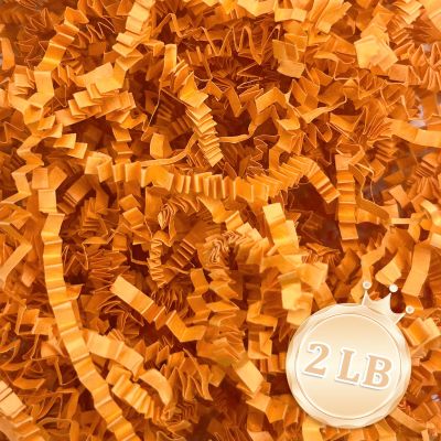 Zankubom 2 LB Orange Crinkle Cut Paper Shred Filler Great for Gift Wrapping, Basket Fillers, Birthday, Gift Wrapping, Anniversary, Halloween Thanksgiving Christmas Party Decor Filling Supplies