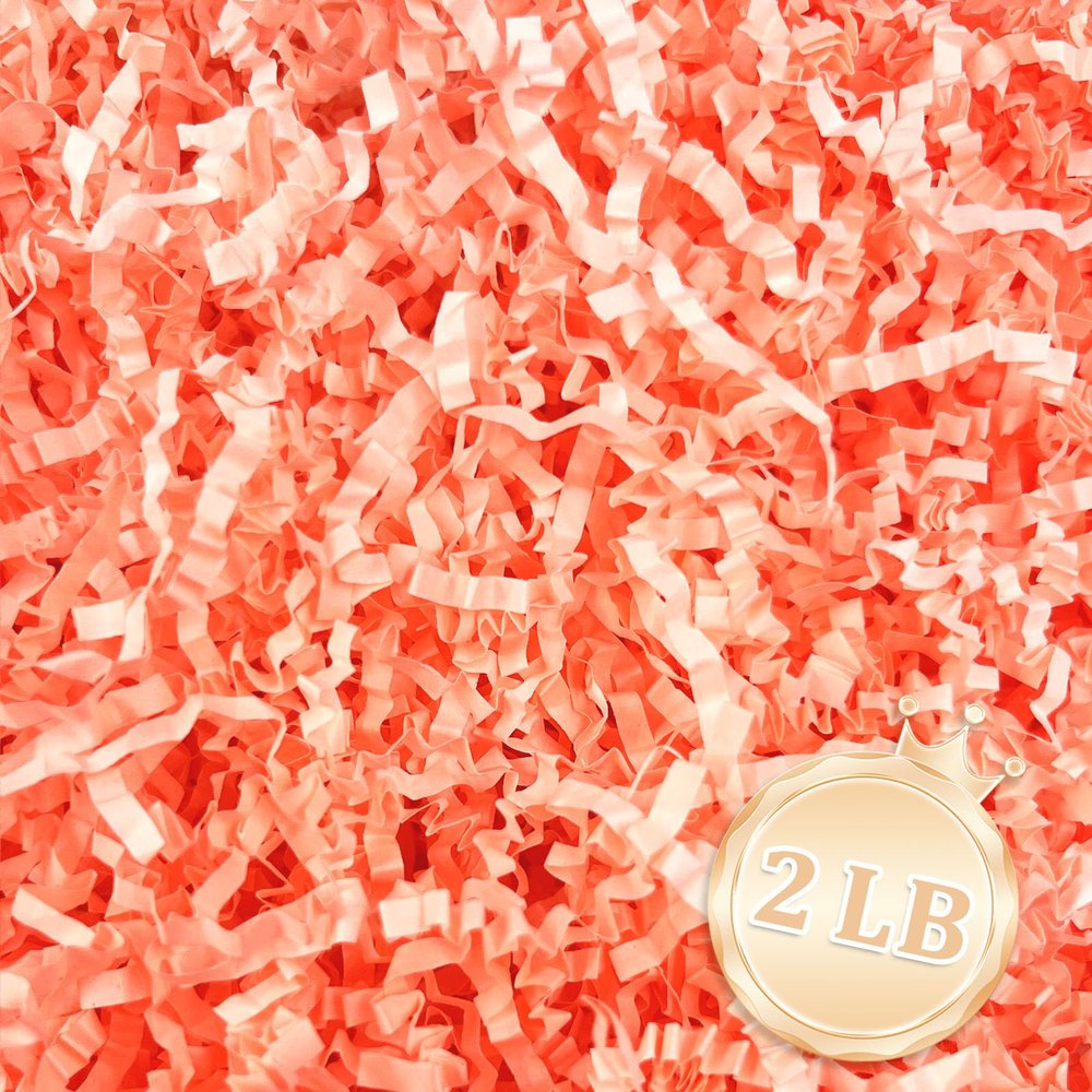 Zankubom 2 LB Fluorescent Pink Crinkle Cut Paper Shred Filler Great for Gift Wrapping, Fluorescent Pink Basket Fillers, Birthday, Gift Wrapping, Valentine's Day Christmas Party Decor Filling Supplies