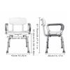 YOODODO Shower Chair, for Seniors Disabled Shower Assisted Bath Stools Aluminum Alloy Height Adjustable with Back Arms Bathroom Chair Shower Chair view 2