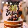 UXYOKM 1Pc Happy 40th Birthday Cake Topper Glitter Cheers to 40 Years Birthday Cake Pick 40 Fabulous Cake Decoration for Happy 40th Birthday Anniversary Party Cake Decorations Supplies view 2