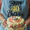 UXYOKM 1Pc Happy 40th Birthday Cake Topper Glitter Cheers to 40 Years Birthday Cake Pick 40 Fabulous Cake Decoration for Happy 40th Birthday Anniversary Party Cake Decorations Supplies view 4