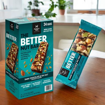 NineLife Basics Member Mark The Better Nut Bar, Dark Chocolate and Sea Salt, 24 ct.