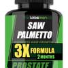 3X Formula Natural Prostate Health Supplements for Men - Saw Palmetto Reduce Nighttime Bathroom Trips + Hair Growth/Hair Loss Prevention, 2-Mons (60 Count (Pack of 1)) view 1