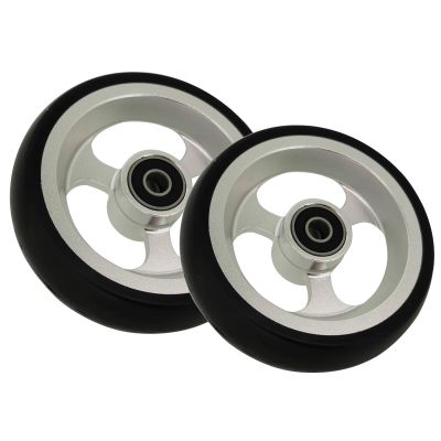Pair of 4 Inch Sport Wheelchair Replacement Front Wheel, 5/16" (8 mm) Bearing, Solid PU Caster Accessory (Color : Black, Size : 100mm(4in))