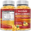 1 Pack Vegan 80MG Iron Supplement Gummies for Women & Men - Vitamin A, C, B for Adults & Kids - Blood & Builder & Energy Support for Iron Deficiency, Anemia - 60 Counts Pineapple Flavor Gummies view 1