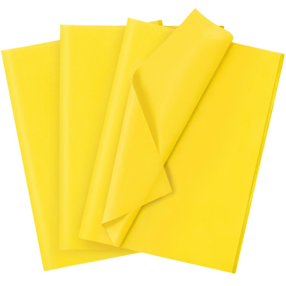 120 Sheets 20"X14" Yellow Tissue Paper for Gift Bags Wrapping, Art Tissue Paper Bulk for Weddings Birthday Party Crafts Decoration