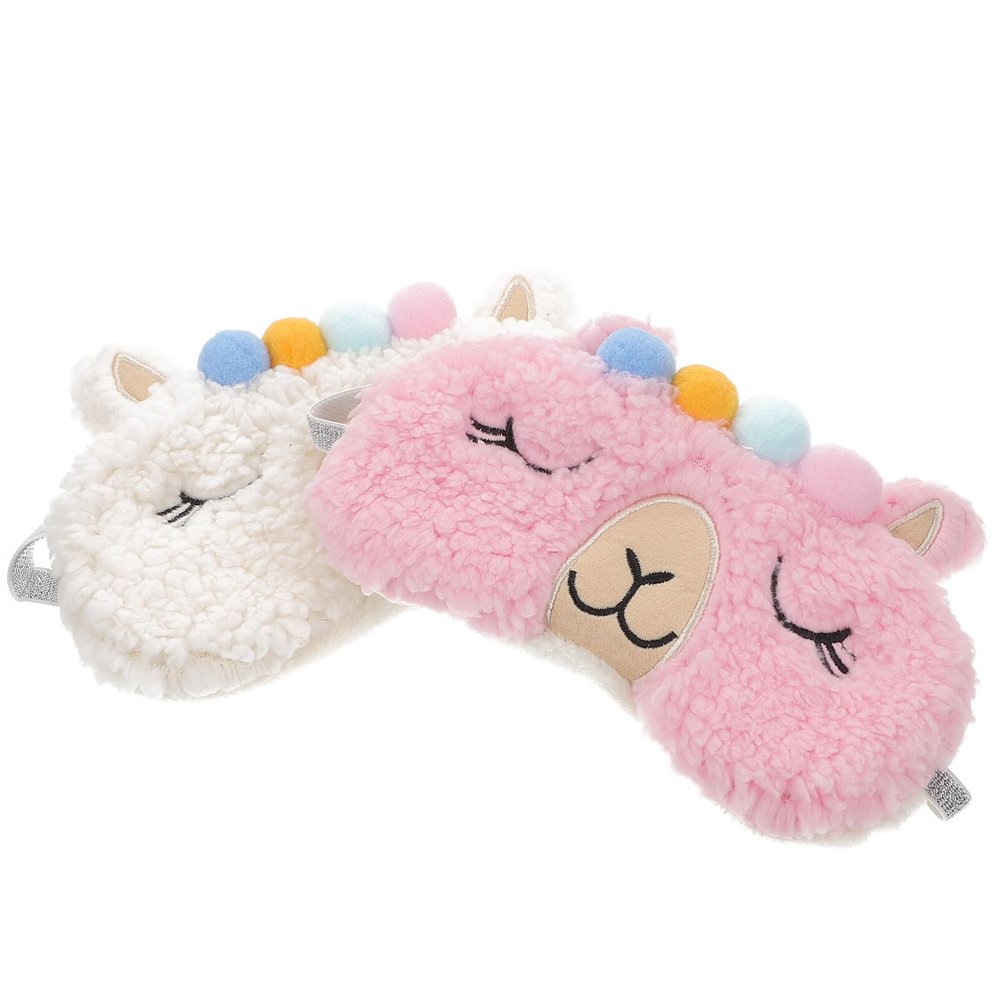 ARTIBETTER 2pcs Lovely Alpaca Eye Mask Blindfold for Travel Home Use for Blocking Light Enhancing Sleep Quality