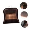 Amosfun Indoor Outdoor Dust Pan Red Bronze Heavy Duty Metal Dustpan Hanging Hook Large Stainless Steel Dustpan for Cleaning view 2