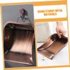 Amosfun Indoor Outdoor Dust Pan Red Bronze Heavy Duty Metal Dustpan Hanging Hook Large Stainless Steel Dustpan for Cleaning view 4