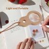 Magnifying Glass, Handheld Magnifying Glass Wooden Magnifier Kids Wooden Magnifying Glass for Book Reading Study Home view 2
