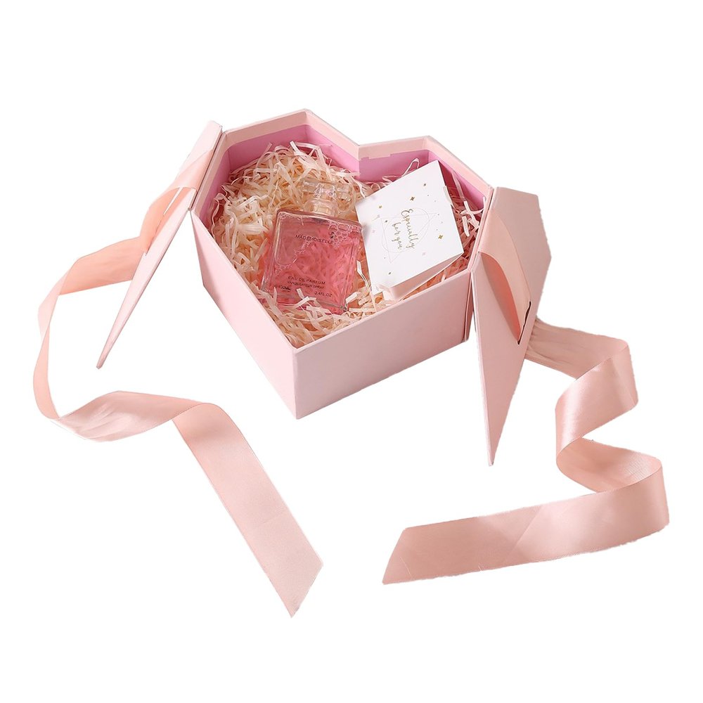 1 PCS Gift Boxes with Lids for Present, Valentine's Day Flower Boxes, Heart Shaped Flower Boxes for Bridesmaid, Proposal, Wedding, Birthday, Showers(pink)