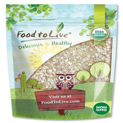 Food to Live Organic White Quinoa Flakes, 12 Ounces  Non-GMO Pressed Seeds, Vegan, Kosher, Bulk, Quick-Cooking, Perfect for Cooking, Baking, Oatmeal, and Breakfast Cereals