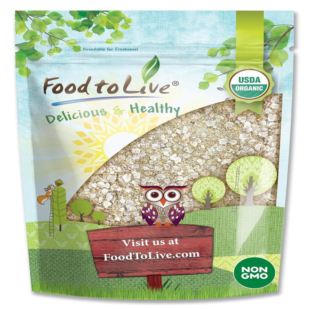 Food to Live Organic White Quinoa Flakes, 12 Ounces  Non-GMO Pressed Seeds, Vegan, Kosher, Bulk, Quick-Cooking, Perfect for Cooking, Baking, Oatmeal, and Breakfast Cereals