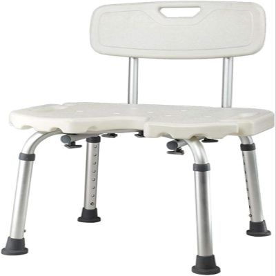 YOODODO Elderly Bath Stool, for Adults Seniors Shower Bench Bath Chair with Padded Seat Shower Stool Bathroom Bathtub Shower Seat Shower Chair, 52x34cm, White