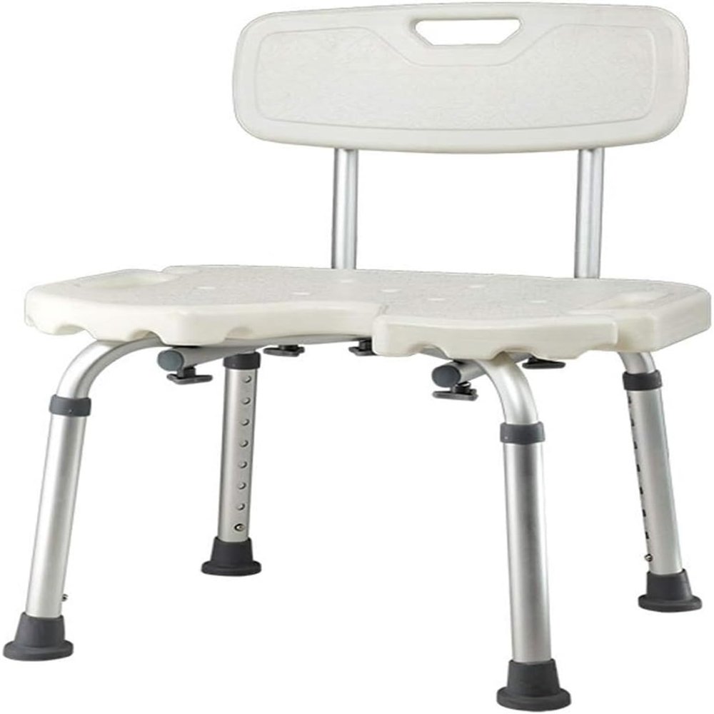 YOODODO Elderly Bath Stool, for Adults Seniors Shower Bench Bath Chair with Padded Seat Shower Stool Bathroom Bathtub Shower Seat Shower Chair, 52x34cm, White