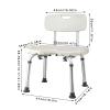 YOODODO Elderly Bath Stool, for Adults Seniors Shower Bench Bath Chair with Padded Seat Shower Stool Bathroom Bathtub Shower Seat Shower Chair, 52x34cm, White view 2