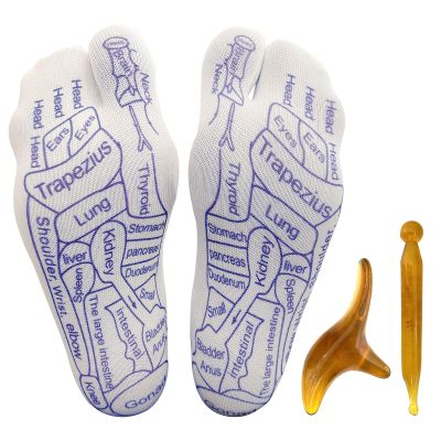 BIRDDIE Acupressure Reflexology Socks Physiotherapy Massage Relieve Tired Feet Reflexology Socks with Massage Tools for Women and Men (Women)