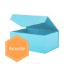 PACKHOME 6 Gift Boxes 9x6.5x3.8 Inches, Rectangle Collapsible Boxes with Magnetic Lids for Gift Packaging (Matte Blue, Grain Texture) view 3