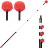5-12 FT Cobweb Duster with Extension Pole, 20 FT High Reach Spider Web Brush with Telescopic Pole, Extendable Duster with 2 Outdoor Cobweb Brushes, Duster for High Ceiling view 1