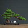Bonsai Tree Chinese Simulation Bonsai Plant Welcome Pine Decoration Porch Living Room Hotel Office Decoration for Garden Decoration and Desktop Display (Green) view 4