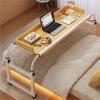 Over bed table with wheels adjustableStanding Workstation Laptop Cart,Overbed Table Overbed Bedside Table Mobile Overbed Table With Wheels And Tilting Tabletop,Height And Width Adjustable ( Color : W view 1