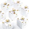 Affrolling 50 Pcs Wedding Favor Boxes with Thanks Card Square Flower Candy Boxes Paper Bridal Gift Box for Guests Wedding Bridal Shower Birthday Party Anniversary(White) view 1