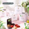 Affrolling 50 Pcs Wedding Favor Boxes with Thanks Card Square Flower Candy Boxes Paper Bridal Gift Box for Guests Wedding Bridal Shower Birthday Party Anniversary(White) view 2