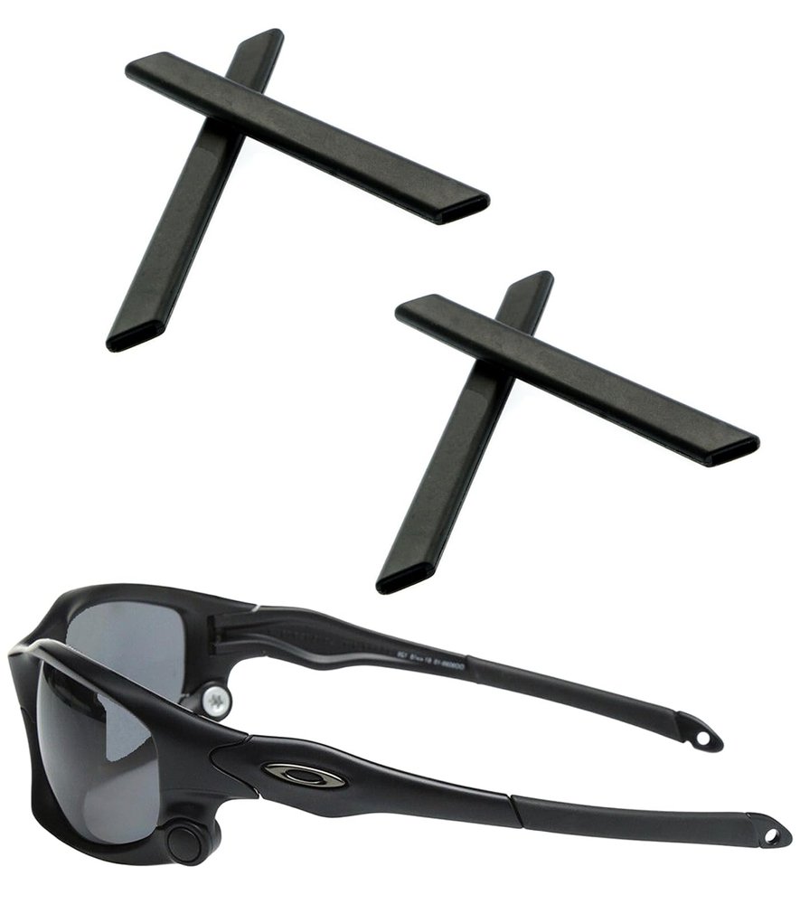 2 Pairs Replacement Earsocks Temple Sleeve for Oakley Split Jacket/Racing Jacket/Jawbone Sunglasses Frame, Black Rubber Ear Sleeves