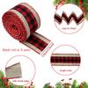 4 Rolls 12 Yards Buffalo Plaid Ribbon 1.5 Inch Wide Wired Edge Plaid Burlap Ribbon Check Gingham Fabric Craft Ribbon for Christmas Tree Gift Wrapping Crafts Decoration view 3