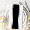 JarThenaAMCS 100Pcs Black and White Guest Napkins Stripe Disposable Paper Napkins Dinner Hand Napkin for Wedding Birthday Party Supplies view 3