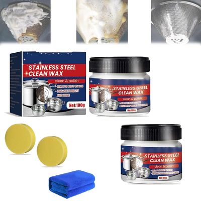 Stainless Steel Clean Wax,Magical Nano-Technology Stainless Steel Cleaning Paste,stainless steel Scratch Remover for Appliances for Oven, Sink, Fridge & Cookware (2PCS)
