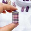 1.4'' Mini Ranbow Flourite Tower Natural Crystal Quartz Stone Colorful Stripes Point Gem Column Home Decor Gift 1pc view 2