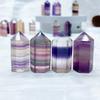 1.4'' Mini Ranbow Flourite Tower Natural Crystal Quartz Stone Colorful Stripes Point Gem Column Home Decor Gift 1pc view 3