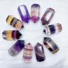 1.4'' Mini Ranbow Flourite Tower Natural Crystal Quartz Stone Colorful Stripes Point Gem Column Home Decor Gift 1pc view 4