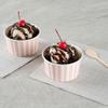 Coppetta 8-Ounce Dessert Cups, 200 Disposable Ice Cream Cups - Lids Sold Separately, Sturdy, Pink And White Paper FroYo Bowls, For Hot And Cold Foods, Perfect For Gelato Or Mousse - Restaurantware view 3