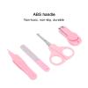 4Pcs Newborn Baby Baby Nail Care Kit Nail Clipper Tweezers Manicure Set for Infant (Pink) view 2