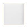EcoQuality 10.75" inch Disposable Square Translucent White Plastic Plates with Gold Rim, China Like Party Plates, Heavy Duty Dinner Plate, Salads, Weddings, Baby Showers, Catering, Non Toxic (120) view 1