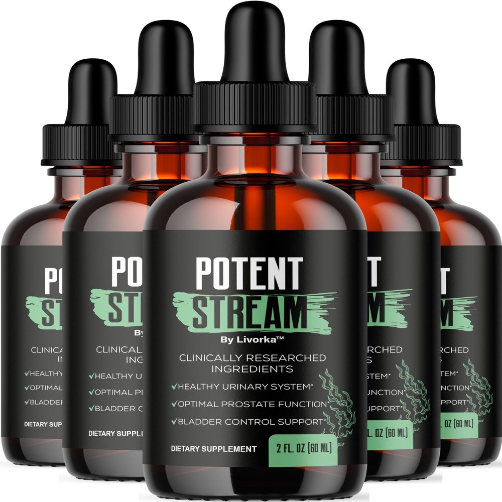 (5 Pack) Potent Stream - Official Potent Stream Drops Supplements for Men, PotentStream Drop Reviews, Potentstream Liquid Premium All Natural Maximum Strength Advanced Formula, 5 Bottles for 5 Months