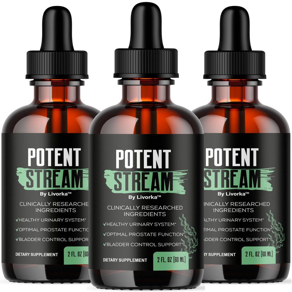 (3 Pack) Potent Stream - Official Potent Stream Drops Supplements for Men, PotentStream Drop Reviews, Potentstream Liquid Premium All Natural Maximum Strength Advanced Formula, 3 Bottles for 3 Months