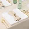 EcoQuality 13" inch Disposable Square Translucent White Plastic Plates with Gold Rim, China Like Party Plates, Heavy Duty Charger Plate, Dinner, Weddings, Baby Showers, Catering, Non Toxic (1) view 2